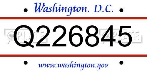 Q226845 District Of Columbia License Plate
