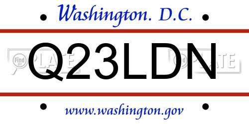 Q23LDN District Of Columbia License Plate