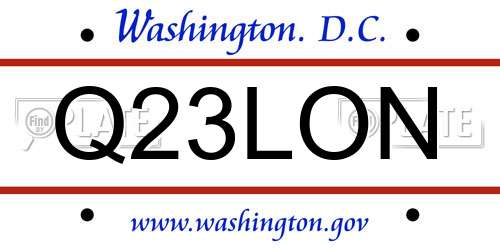 Q23LON District Of Columbia License Plate