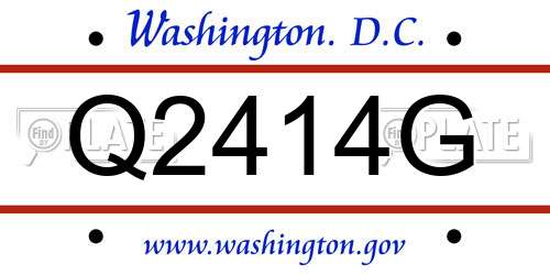 Q2414G District Of Columbia License Plate