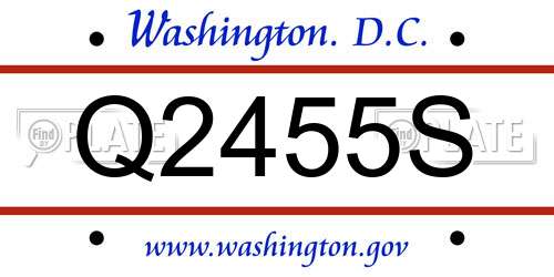 Q2455S District Of Columbia License Plate