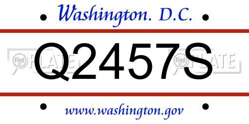 Q2457S District Of Columbia License Plate