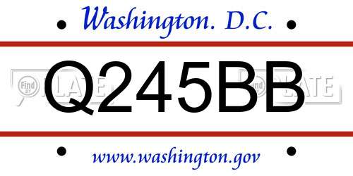 Q245BB District Of Columbia License Plate