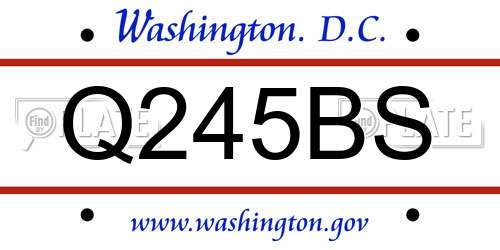 Q245BS District Of Columbia License Plate