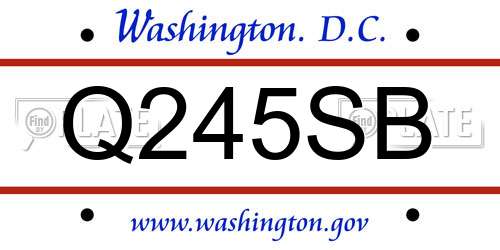 Q245SB District Of Columbia License Plate