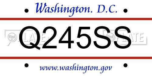 Q245SS District Of Columbia License Plate