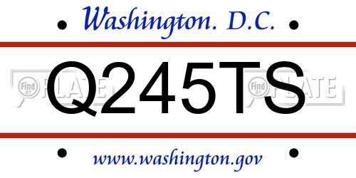 Q245TS District Of Columbia License Plate