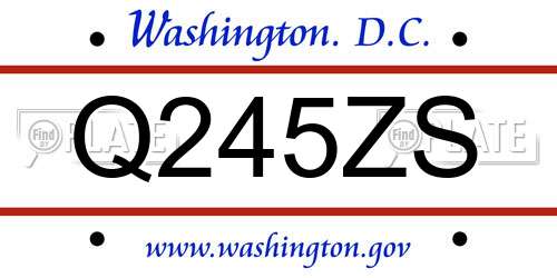 Q245ZS District Of Columbia License Plate