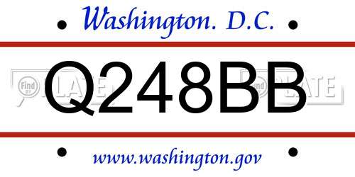 Q248BB District Of Columbia License Plate