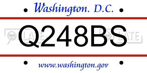 Q248BS District Of Columbia License Plate