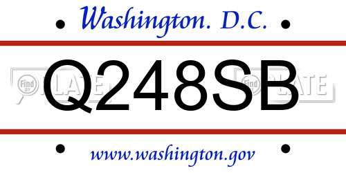 Q248SB District Of Columbia License Plate