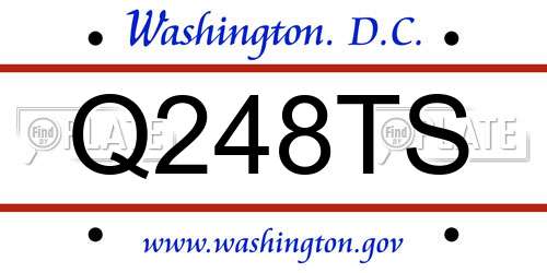 Q248TS District Of Columbia License Plate