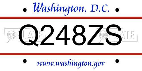 Q248ZS District Of Columbia License Plate