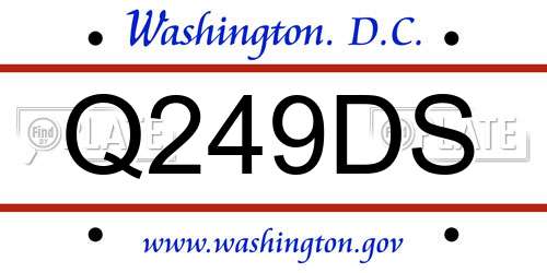Q249DS District Of Columbia License Plate