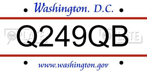 Q249QB District Of Columbia License Plate