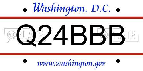 Q24BBB District Of Columbia License Plate