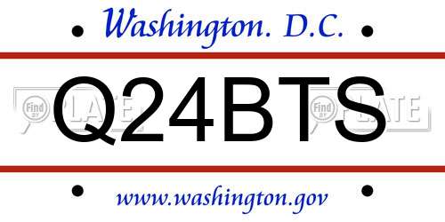 Q24BTS District Of Columbia License Plate