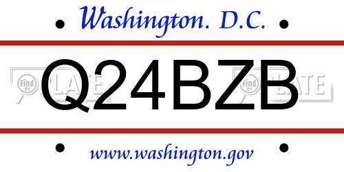 Q24BZB District Of Columbia License Plate
