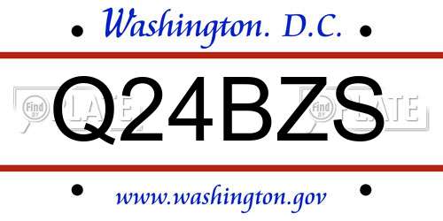 Q24BZS District Of Columbia License Plate