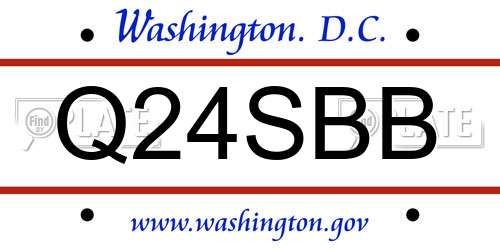 Q24SBB District Of Columbia License Plate