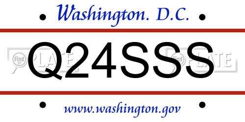 Q24SSS District Of Columbia License Plate