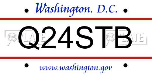 Q24STB District Of Columbia License Plate