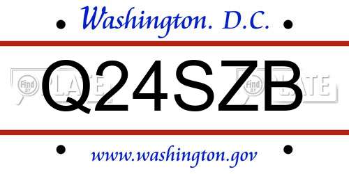 Q24SZB District Of Columbia License Plate