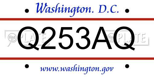 Q253AQ District Of Columbia License Plate