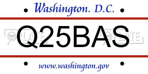 Q25BAS District Of Columbia License Plate