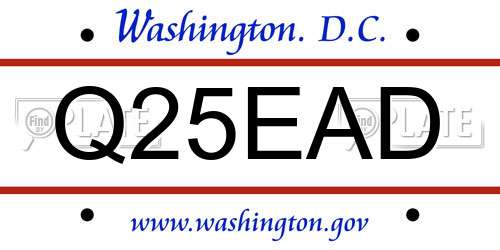 Q25EAD District Of Columbia License Plate