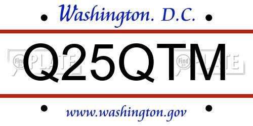 Q25QTM District Of Columbia License Plate