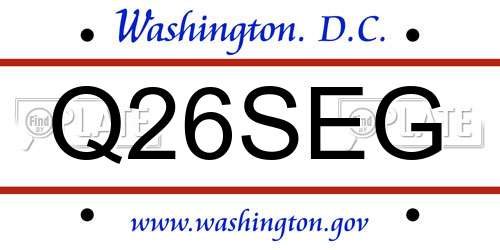 Q26SEG District Of Columbia License Plate