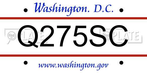 Q275SC District Of Columbia License Plate