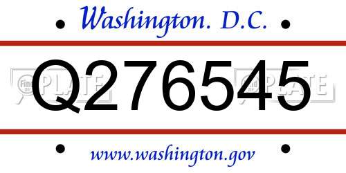 Q276545 District Of Columbia License Plate