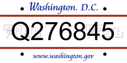 Q276845 District Of Columbia License Plate
