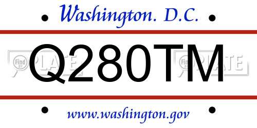 Q280TM District Of Columbia License Plate