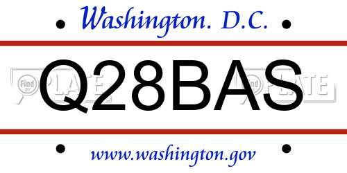 Q28BAS District Of Columbia License Plate