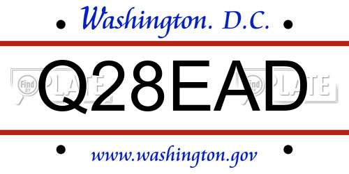 Q28EAD District Of Columbia License Plate