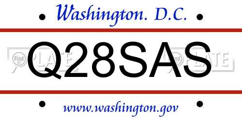 Q28SAS District Of Columbia License Plate