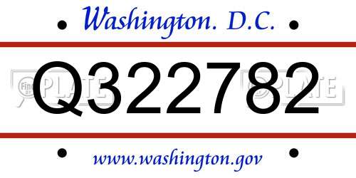 Q322782 District Of Columbia License Plate