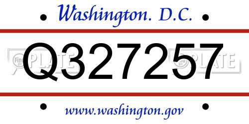 Q327257 District Of Columbia License Plate