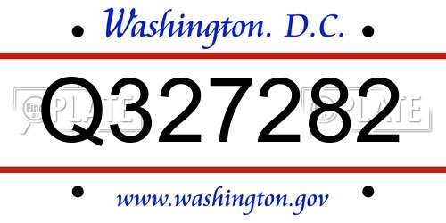 Q327282 District Of Columbia License Plate