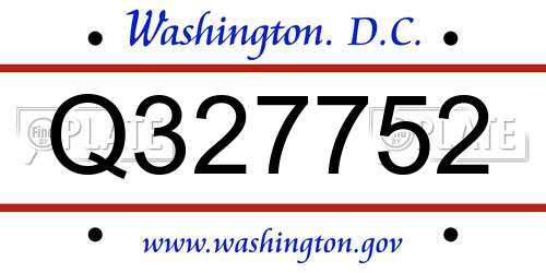 Q327752 District Of Columbia License Plate