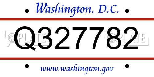 Q327782 District Of Columbia License Plate