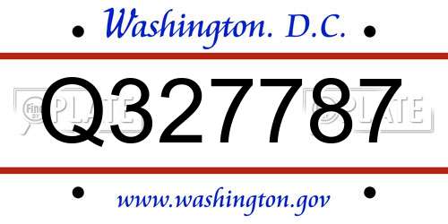 Q327787 District Of Columbia License Plate