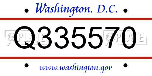Q335570 District Of Columbia License Plate