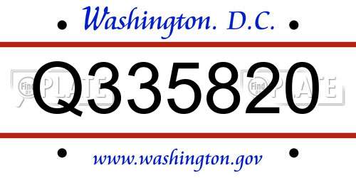 Q335820 District Of Columbia License Plate