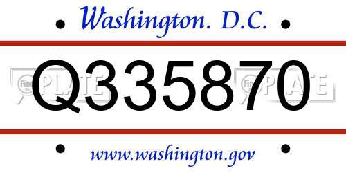 Q335870 District Of Columbia License Plate