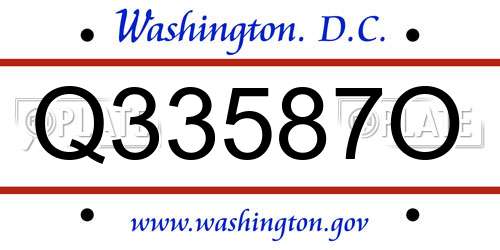 Q33587O District Of Columbia License Plate