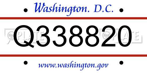 Q338820 District Of Columbia License Plate